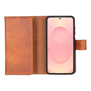 Bouletta Phone Case Moccasin Santa Samsung Galaxy S25 Leather Detachable Wallet Case Premium Koruma