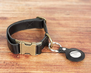 Bouletta Dog Collar Black Scooby Leather Dog Collar Premium Koruma