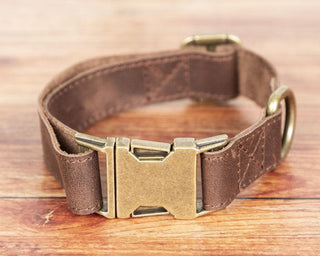 Bouletta Dog Collar Dark Brown Scooby Leather Dog Collar Premium Koruma