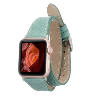Bouletta Watch Band Aqua / 44 / 45 / 46 / 49mm Slim Double Tour Apple Watch Leather Band Premium Koruma