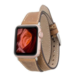 Bouletta Watch Band Coffee / 40 / 41 / 42mm Slim Double Tour Apple Watch Leather Band Premium Koruma