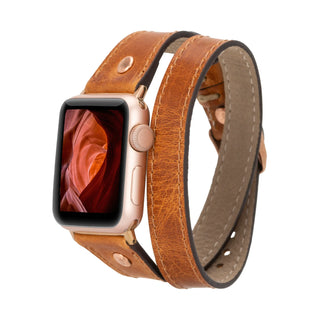 Bouletta Watch Band Mocha / 44 / 45 / 46 / 49mm Slim Double Tour Apple Watch Leather Band Premium Koruma