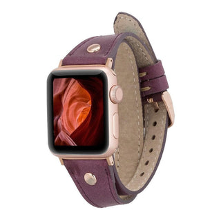 Bouletta Watch Band Purple / 40 / 41 / 42mm Slim Double Tour Apple Watch Leather Band Premium Koruma