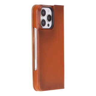 Bouletta Deri iPhone 16 Pro Max Kılıfı Sonat iPhone 16 Pro Max Hakiki Deri Kartlıklı Kılıf Premium Koruma