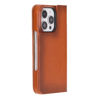 Bouletta Phone Case Tan Sonat Leather iPhone 16 Pro Folio Case Premium Koruma