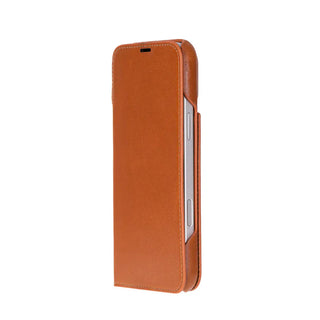 Bouletta Phone Case Tan Sonat Leather iPhone 17 Folio Case Premium Koruma