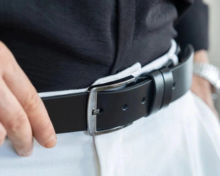 Bouletta Kemer 135 cm / Siyah Sport Man Gerçek Deri Erkek Kemeri, Vidalı Premium Koruma