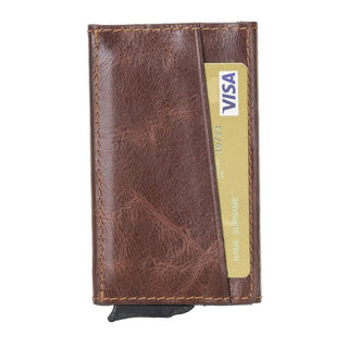 Bouletta Card Holder Saddle Espresso Torres Leather Pop-up Card Holder Premium Koruma