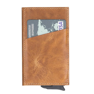 Bouletta Card Holder Sandy Mocha Torres Leather Pop-up Card Holder Premium Koruma