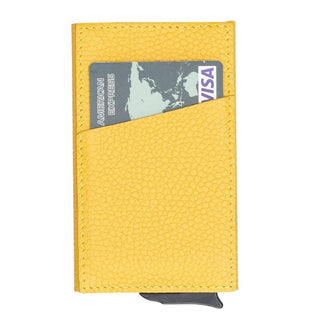 Bouletta Card Holder Yellow Torres Leather Pop-up Card Holder Premium Koruma