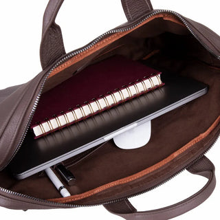 Bouletta Laptop Briefcase Truro Leather Business Briefcase / Laptop Case 16" with Suitcase Premium Koruma