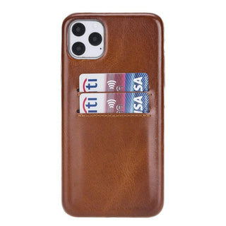 Bouletta Phone Case Tan Ultra Cover iPhone 11 Pro Max Leather Case with Card Holder Premium Koruma