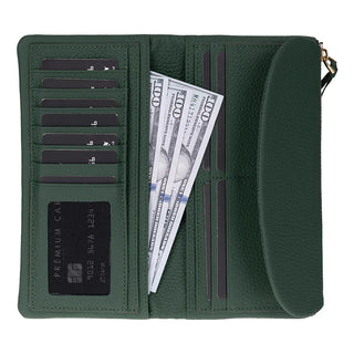Bouletta Women's Bag Emerald Green Vellure Leather Women's Handbag, Large Premium Koruma