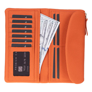 Bouletta Women's Bag Orange Vellure Leather Women's Handbag, Large Premium Koruma