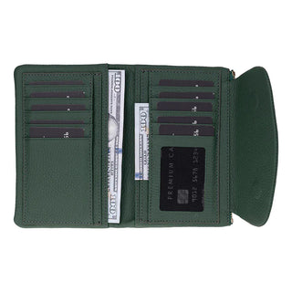 Bouletta Women's Bag Green Vellure Leather Women's Handbag, Medium Premium Koruma