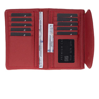 Bouletta Women's Bag Red Vellure Leather Women's Handbag, Medium Premium Koruma