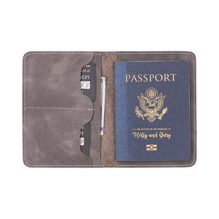 Bouletta Passport Wallet Light Gray Viaggio Leather Passport Wallet Premium Koruma