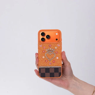 Bouletta Phone Case Vissel Heart Crystal Luxury Case for iPhone 17 Pro Premium Koruma
