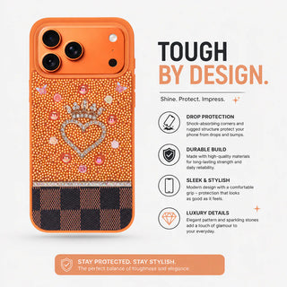 Bouletta Phone Case Vissel Heart Crystal Luxury Case for iPhone 17 Pro Premium Koruma