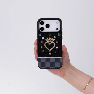 Bouletta Phone Case Vissel Heart Crystal Luxury Case for iPhone 17 Pro Premium Koruma