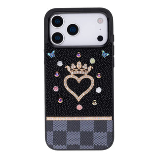 Bouletta Phone Case Vissel Heart Crystal Luxury Case for iPhone 17 Pro Premium Koruma