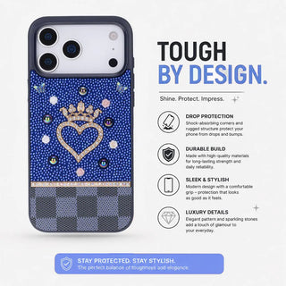 Bouletta Phone Case Vissel Heart Crystal Luxury Case for iPhone 17 Pro Max Premium Koruma