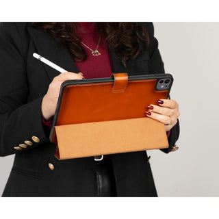 Bouletta Deri iPad Pro 11 (2024) Kılıfı Turuncu Vortexa Hakiki Deri iPad Pro 11 (2024) Kılıfı Premium Koruma