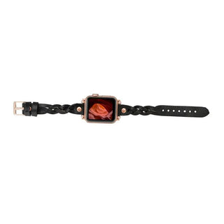 Bouletta Watch Band Wanda Braided Leather Apple Watch Band with Rose Gold Trok Premium Koruma