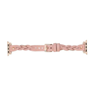 Bouletta Watch Band Wanda Braided Leather Apple Watch Band with Rose Gold Trok Premium Koruma