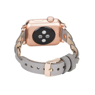Bouletta Watch Band Wanda Braided Leather Apple Watch Band with Rose Gold Trok Premium Koruma