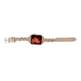 Bouletta Watch Band Wanda Braided Leather Apple Watch Band with Rose Gold Trok Premium Koruma