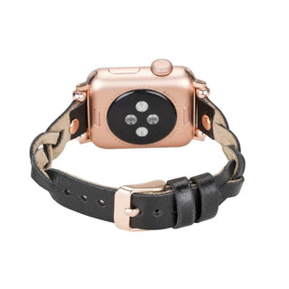 Bouletta Watch Band Wanda Braided Leather Apple Watch Band with Rose Gold Trok Premium Koruma