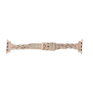 Bouletta Watch Band Wanda Braided Leather Apple Watch Band with Rose Gold Trok Premium Koruma
