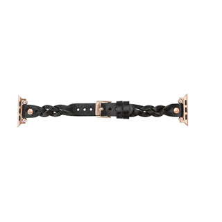 Bouletta Watch Band Wanda Braided Leather Apple Watch Band with Rose Gold Trok Premium Koruma