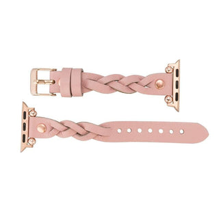 Bouletta Watch Band Wanda Braided Leather Apple Watch Band with Rose Gold Trok Premium Koruma