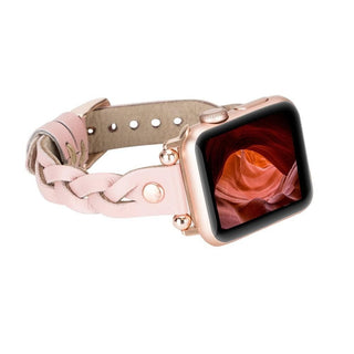 Bouletta Watch Band Pink / 40 / 41 / 42mm Wanda Braided Leather Apple Watch Band with Rose Gold Trok Premium Koruma