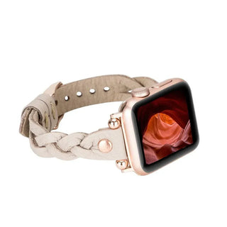 Bouletta Watch Band Sandy Brown / 40 / 41 / 42mm Wanda Braided Leather Apple Watch Band with Rose Gold Trok Premium Koruma