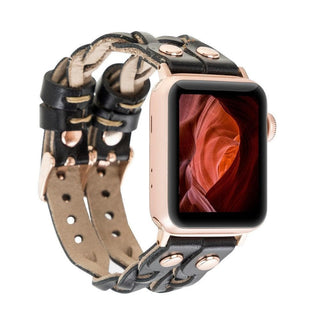 Bouletta Watch Band Black / 40 / 41 / 42mm York Leather Apple Watch Double Band Premium Koruma