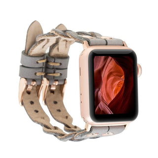 Bouletta Watch Band Sandy Graytone / 44 / 45 / 46 / 49mm York Leather Apple Watch Double Band Premium Koruma