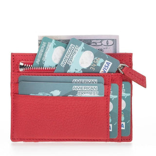 Bouletta Card Holder Crimson Zip Card Leather Holder Premium Koruma