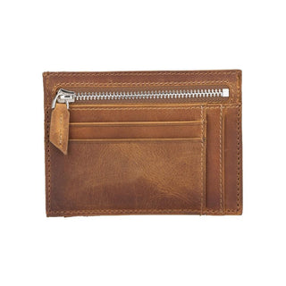 Bouletta Card Holder Sandy Moccasin Zip Card Leather Holder Premium Koruma