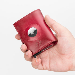 Bouletta Cüzdanlar ve Para Klipsleri AirTag Palermo Deri Cüzdan Mekanizmalı Kartlık Premium Koruma