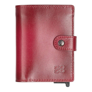 Bouletta Cüzdanlar ve Para Klipsleri Koyu Kırmızı AirTag Palermo Deri Cüzdan Mekanizmalı Kartlık Premium Koruma