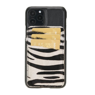 Bouletta Cep Telefonu Kılıfları iPhone 11 Pro / RST1/Zebra Apple iPhone 11 Serisi Çıkarılabilir Kartlıklı Deri Arka Kapak Premium Koruma