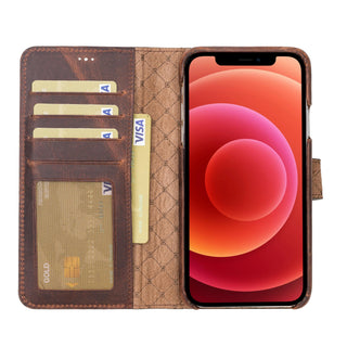 Bouletta Cep Telefonu Kılıfları Apple iPhone 11 Serisi Cüzdanlı Çıkarılabilir Tam Kaplama Deri Kılıf