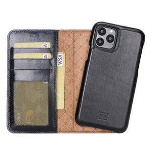 Bouletta Cep Telefonu Kılıfları iPhone 11 Pro / Siyah Apple iPhone 11 Serisi Cüzdanlı Çıkarılabilir Tam Kaplama Deri Kılıf