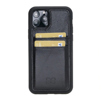 Bouletta Cep Telefonu Kılıfları iPhone 11 Pro / Siyah Apple iPhone 11 Serisi Kartlıklı Deri Arka Kapak