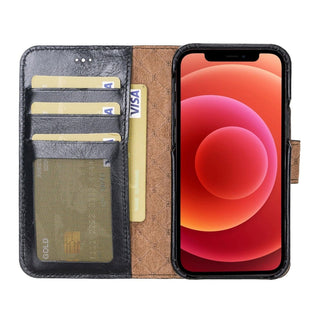 Bouletta Cep Telefonu Kılıfları Apple iPhone 12 Serisi Cüzdanlı Çıkarılabilir Tam Kaplama Deri Kılıf Premium Koruma