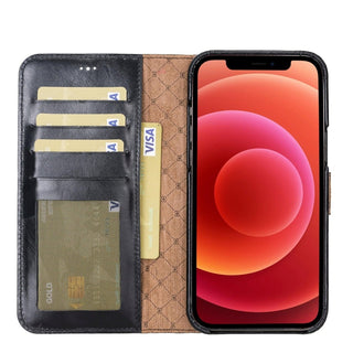 Bouletta Cep Telefonu Kılıfları Apple iPhone 12 Serisi Cüzdanlı Çıkarılabilir Tam Kaplama Deri Kılıf Premium Koruma