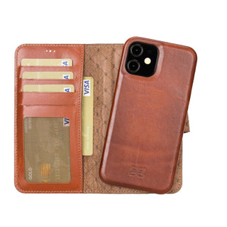Bouletta Cep Telefonu Kılıfları iPhone 12 / 12 Pro / Efektli Taba Apple iPhone 12 Serisi Cüzdanlı Çıkarılabilir Tam Kaplama Deri Kılıf Premium Koruma